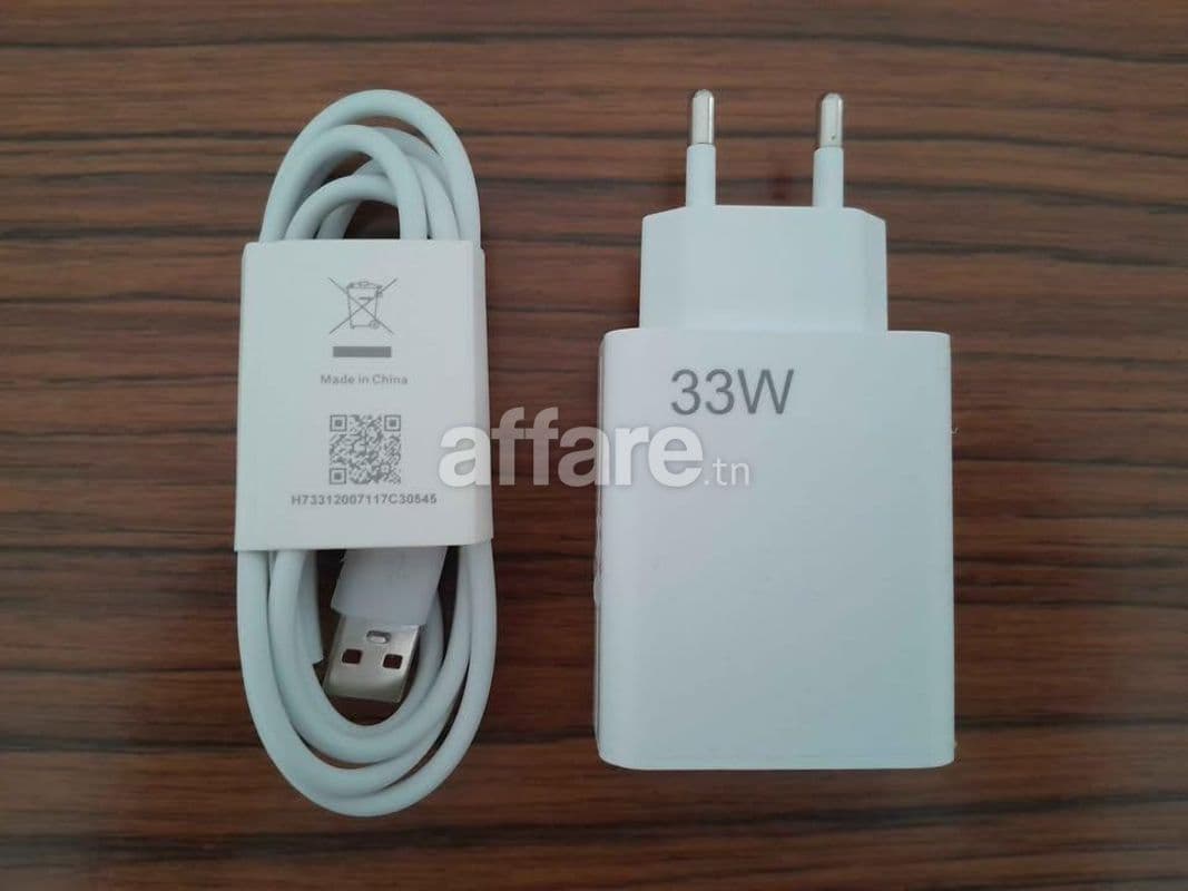 Chargeur Rapide 33W + cable Type-C 6A