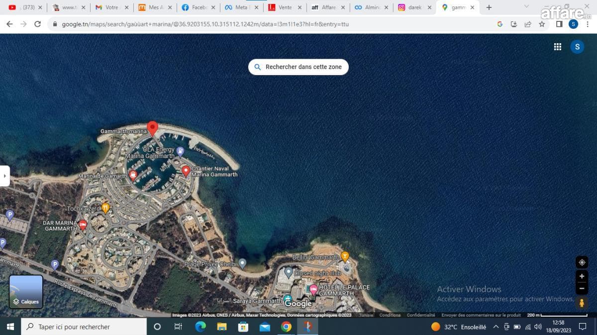 Très beau terrain avec vue mer à Gammart Marina