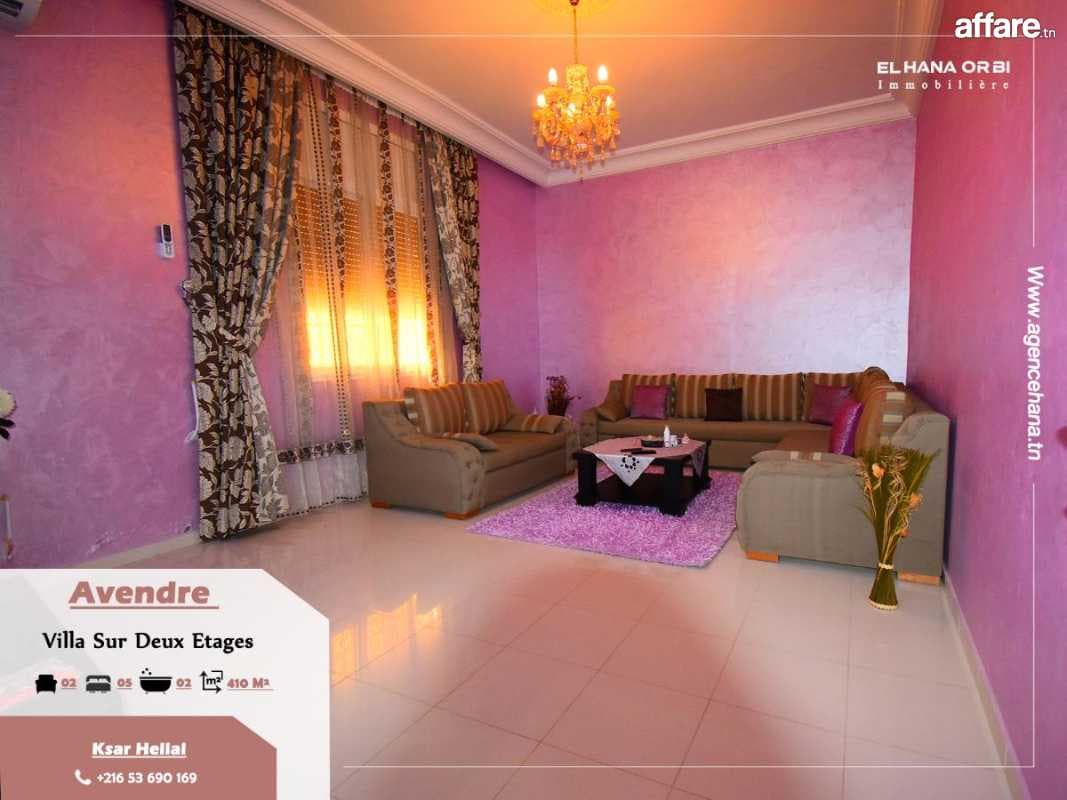 À Vendre Villa Sur Deux Étages À Ksar Hlel