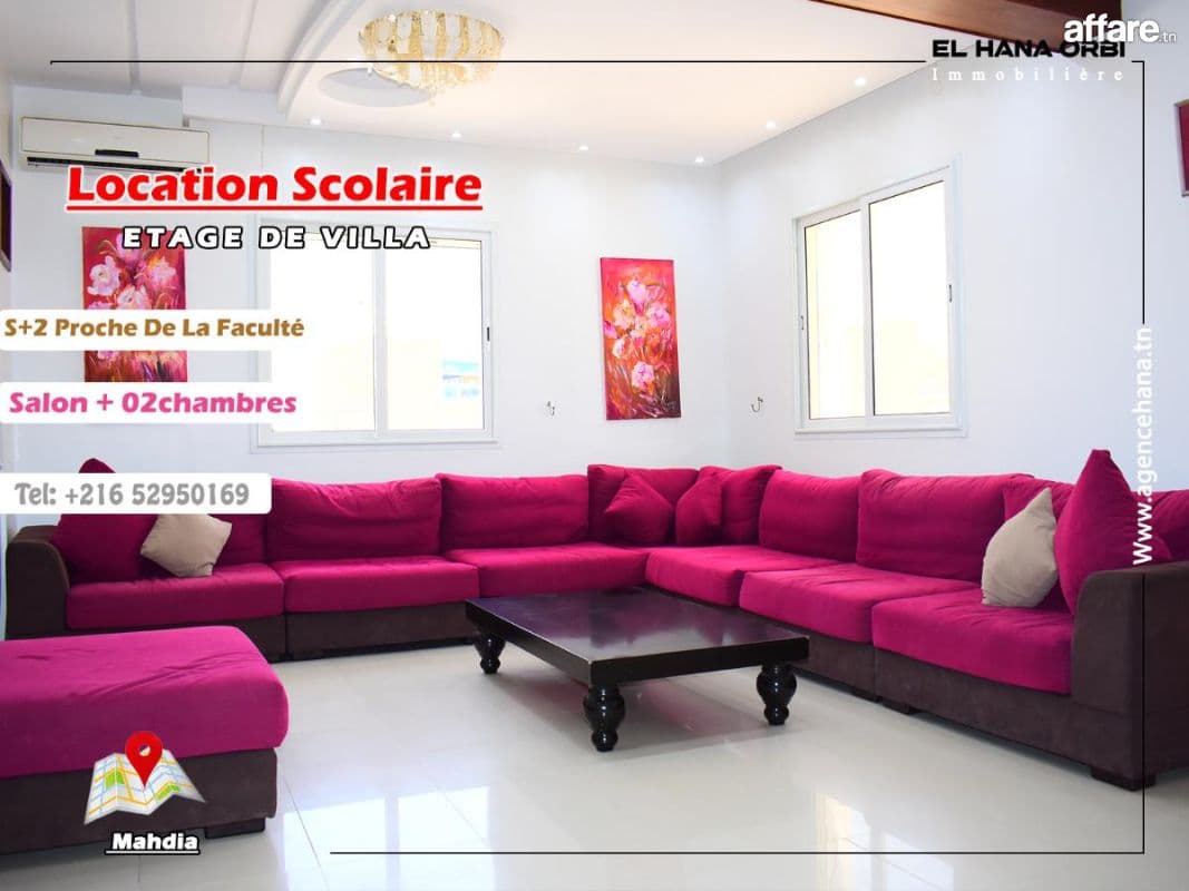 location scolaire étage de villa à coté hôtel el mahdi mahdi