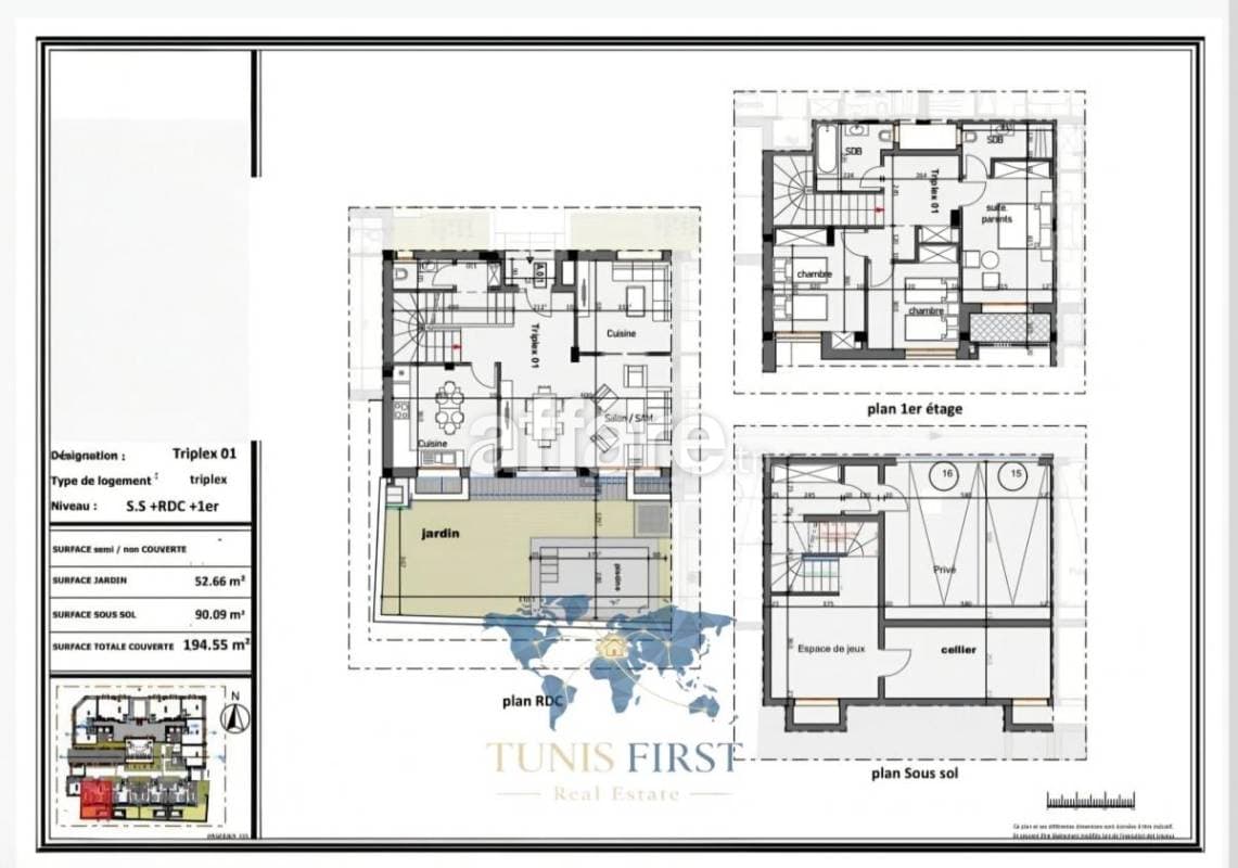 A Vendre Triplex à Ain Zaghouan Nord