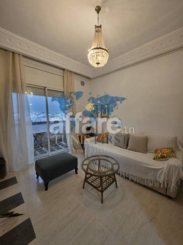 A louer Appartement S+1 Meublé aux Jardins de Carthage