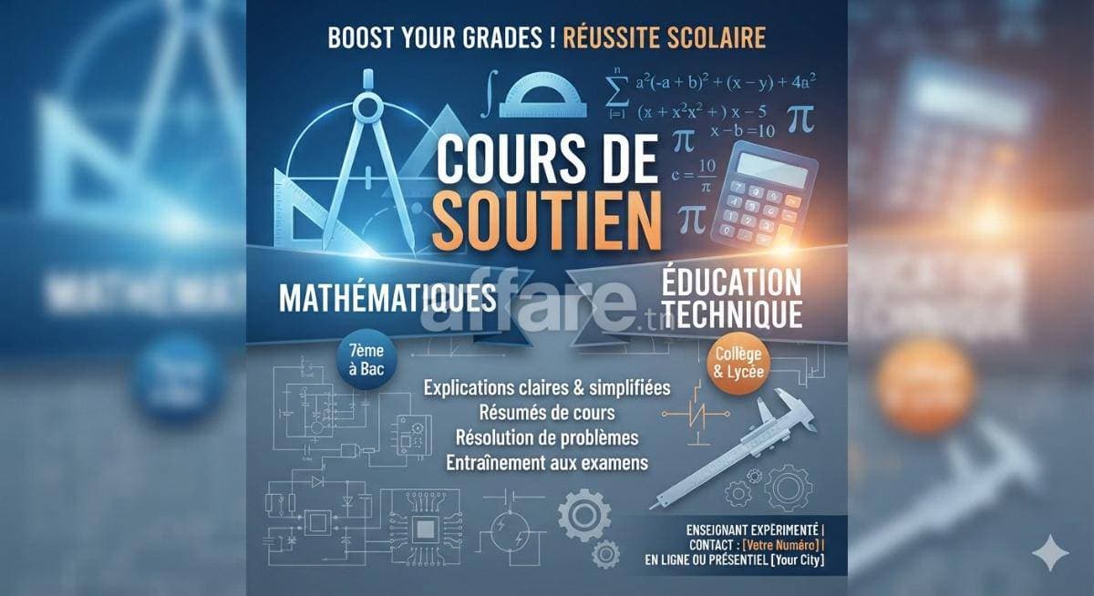 Cours de Soutien Mathématiques Éducation Technique