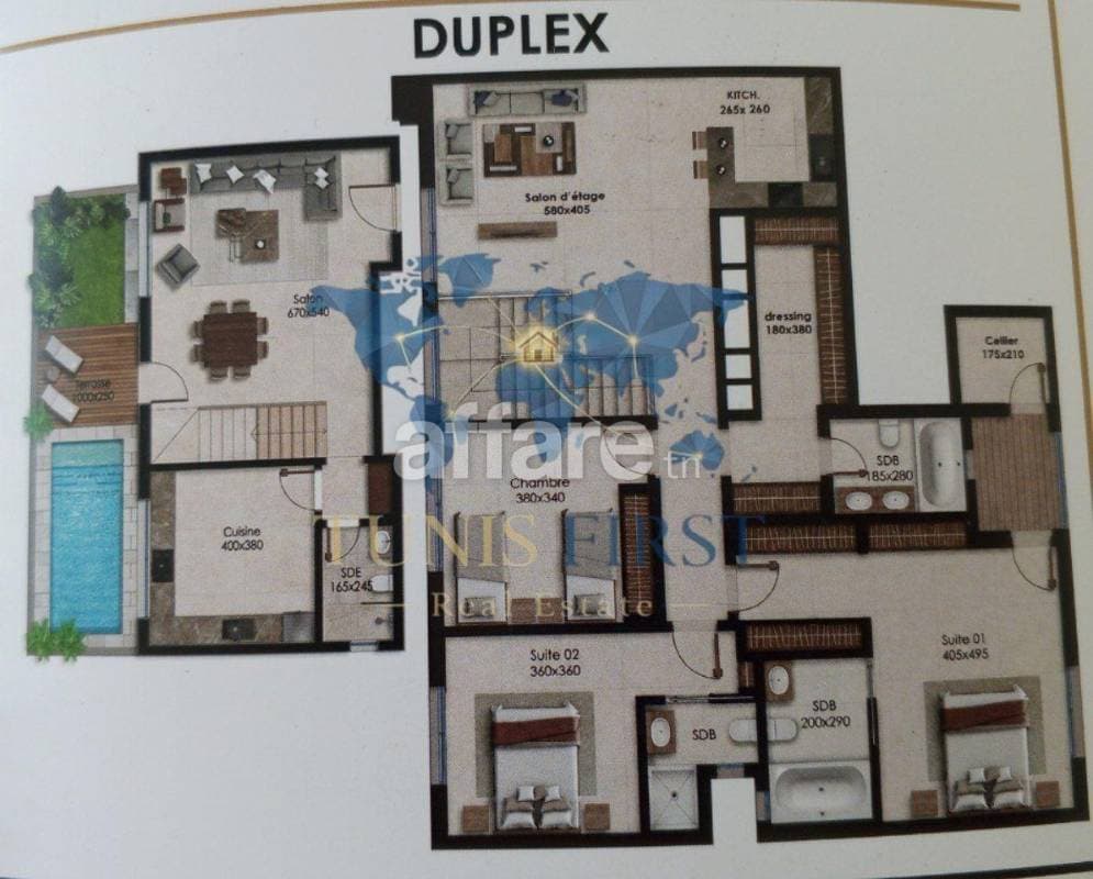 A Vendre Luxueux Duplex à Ain Zaghouan Nord
