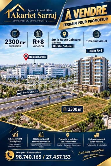 Idéal Pour Vos Projet Terrain 2300m² Sur la Route Ceinture