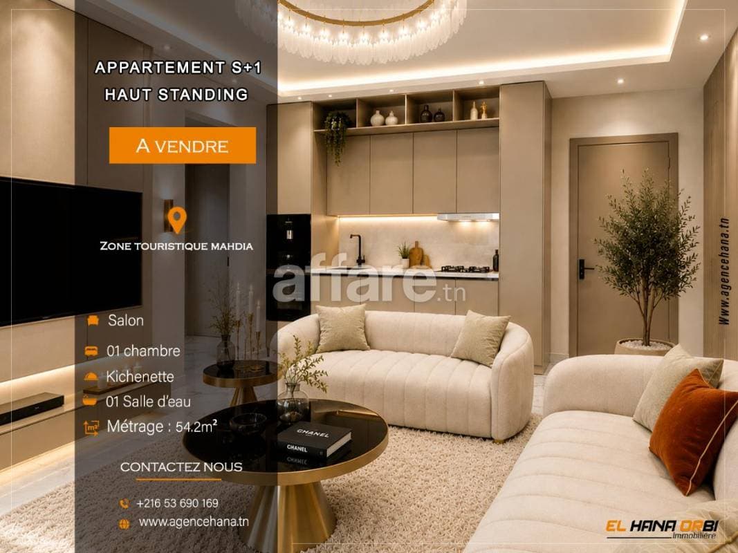 À vendre Appartement S+1 haut standing