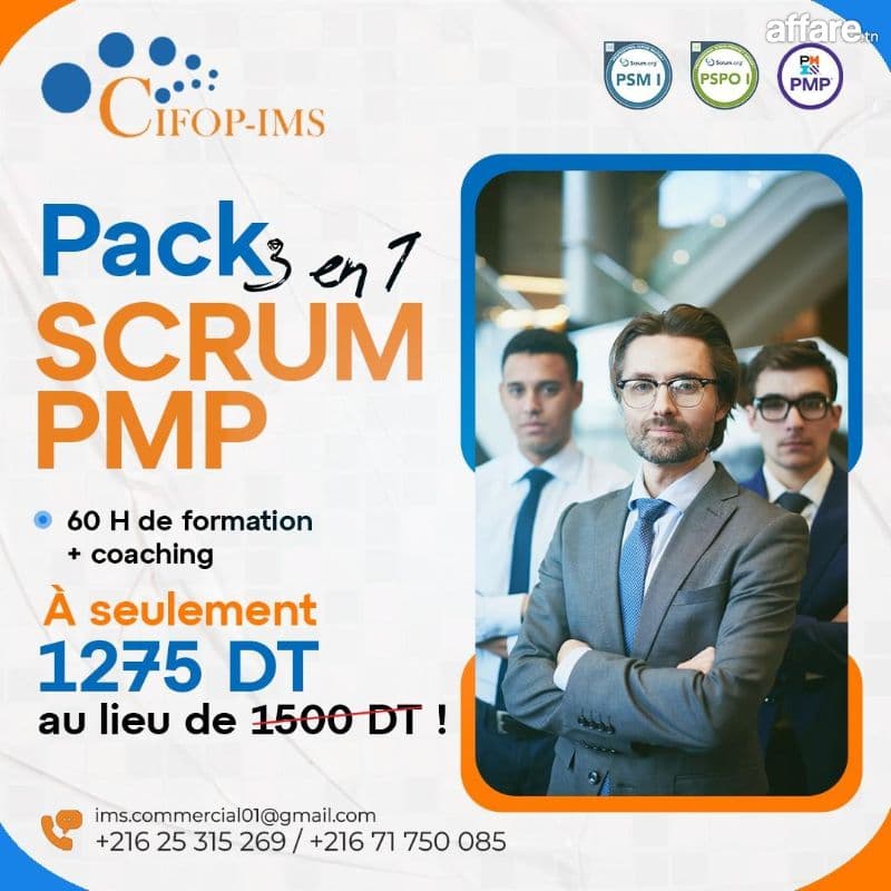 Pack 3en1 Project Manager : Agile Scrum et PMP