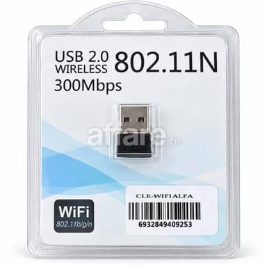 Mini clé Wi Fi ALFA 300 Mbps USB 2 0 Noir