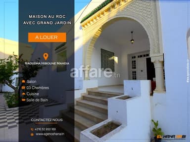 Pour toute l année Maison au RDC avec grand Jardin