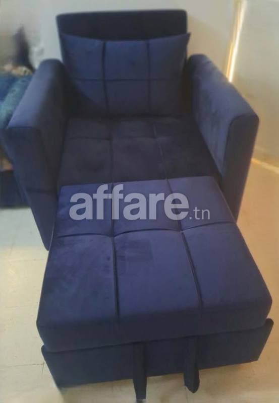 Fauteuil lit bleu foncé