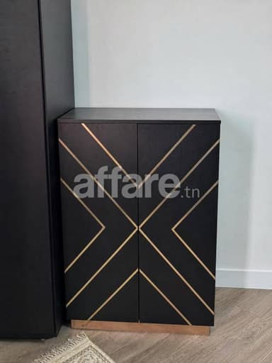 Meuble de rangement à motifs géométriques dorés 400 DT