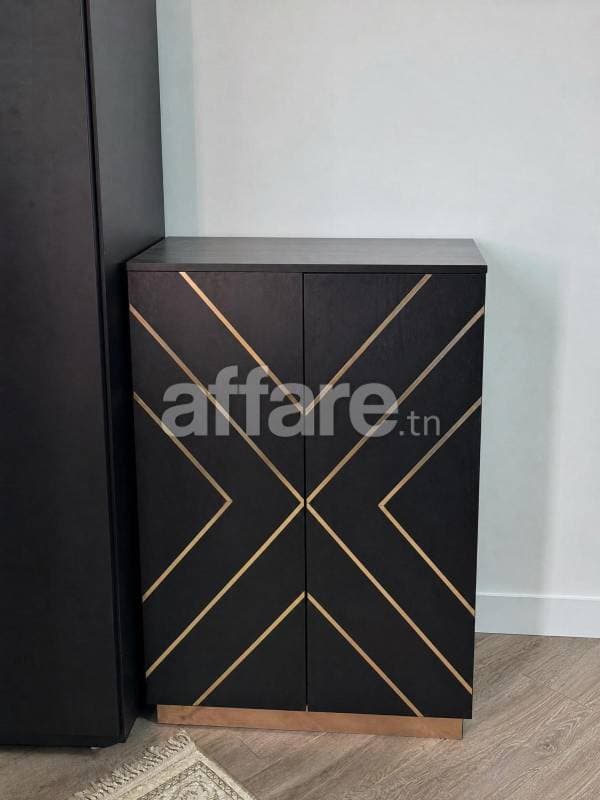 Meuble de rangement à motifs géométriques dorés 400 DT