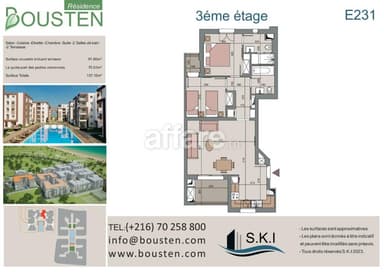 Appartement S+2 à vendre à Hammamet à proximité de la plage