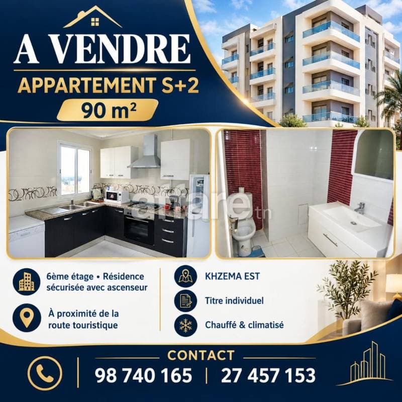 Appartement S+2 Khzema Et Proche de la Route Touristique