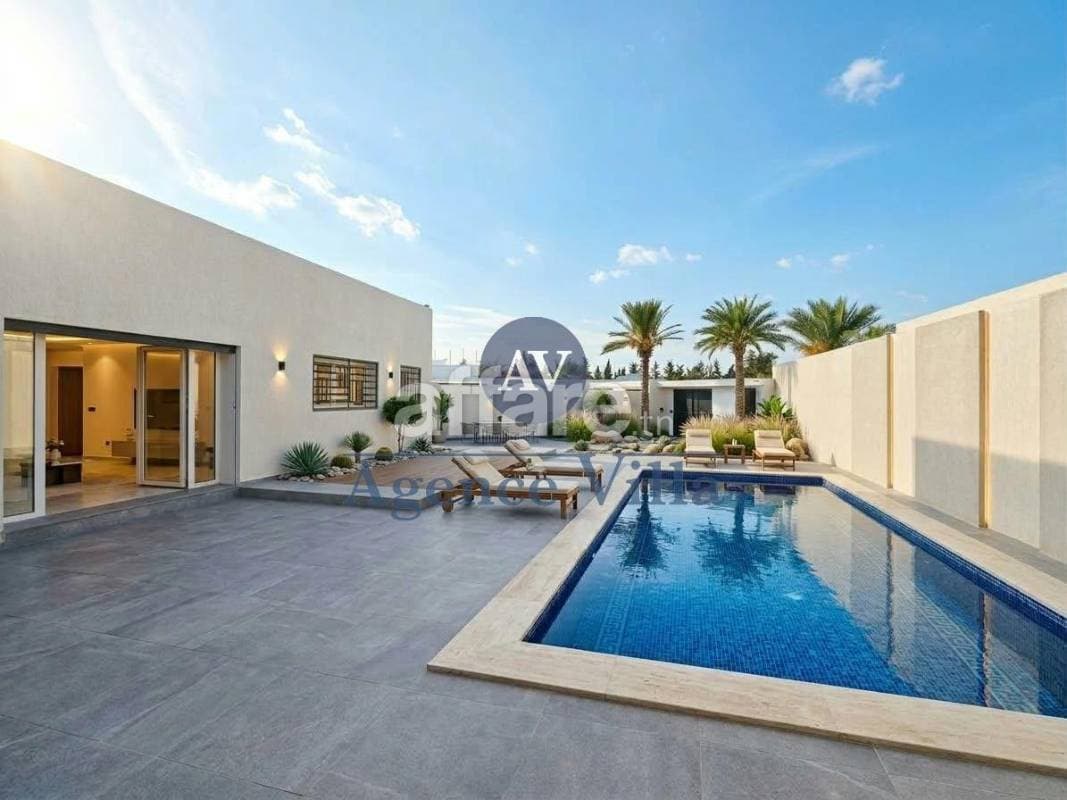 A louer une villa neuve avec piscine à la Soukra