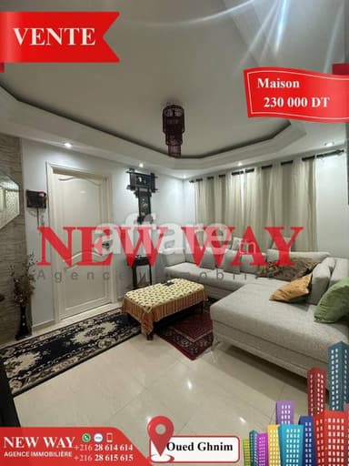 Maison à Jawhara Oued Ghnim Proche de toutes Commodités