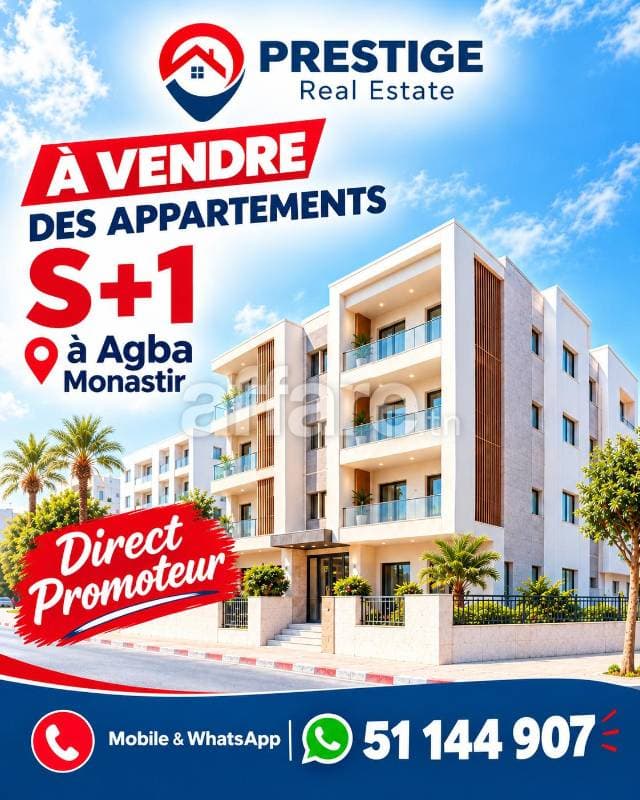 À vendre des appartements S+1 à agba Monastir