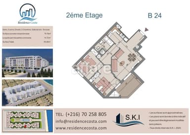 Appartement S+2 à vendre à Chott Meriem