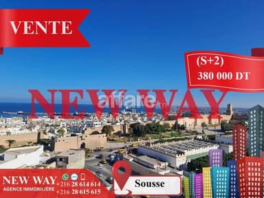 S+2 à Sousse Vue sur Mer avec Place de Parking