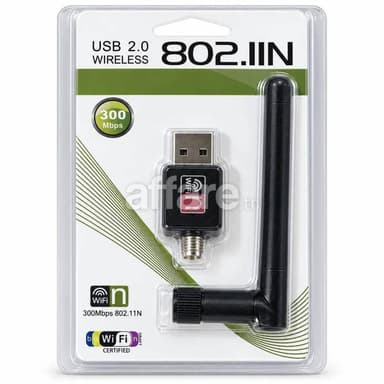 Clé Wi Fi USB 300 Mbps avec antenne 2 4 GHz Noir
