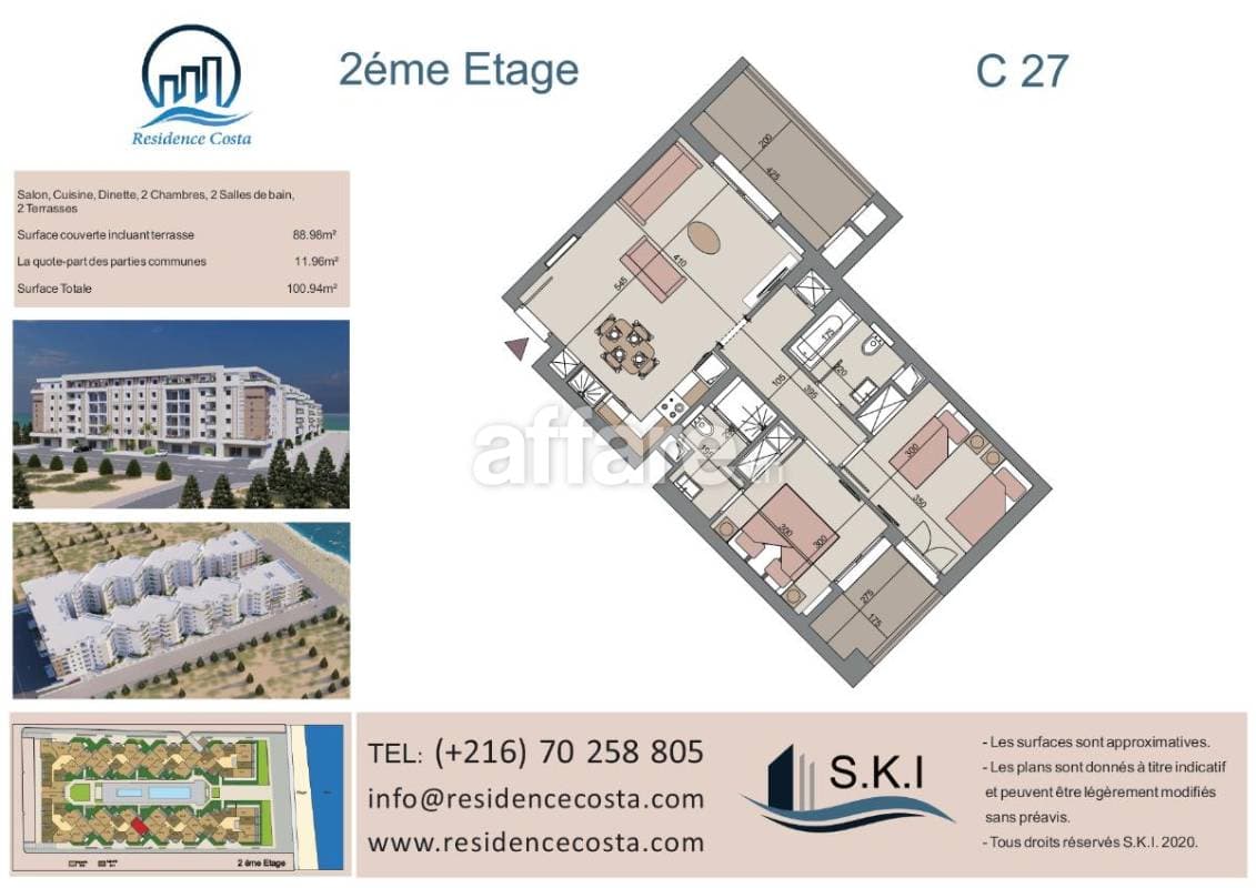 Appartement S+2 à vendre à Chott Meriem