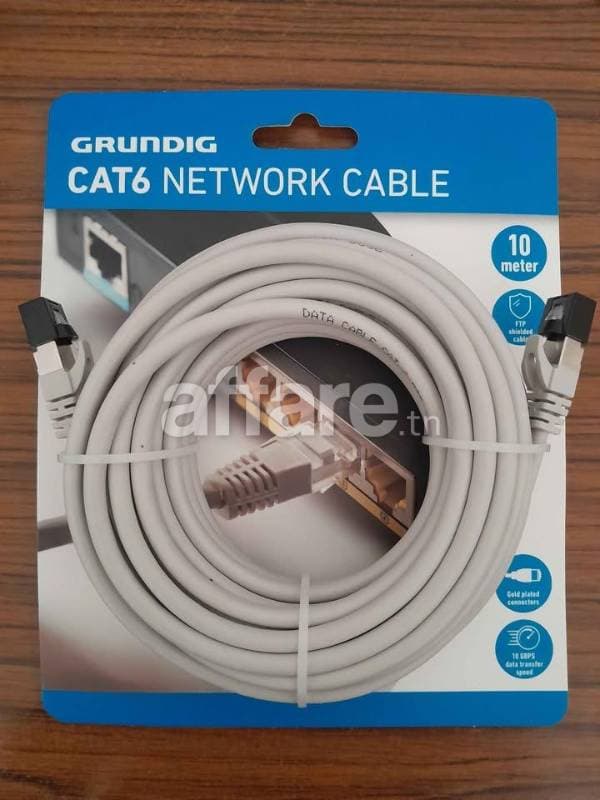 Cable Reseau FTP LAN Cat 6 10 mètres Grundig