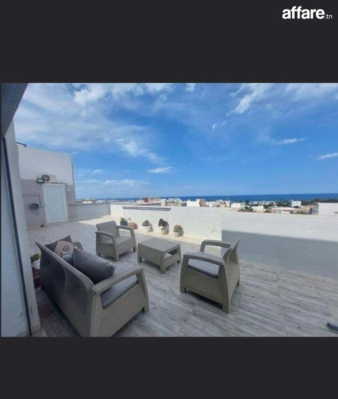 🌊S+2 Meublé Avec vue Mer En Location | Chott Mariem 