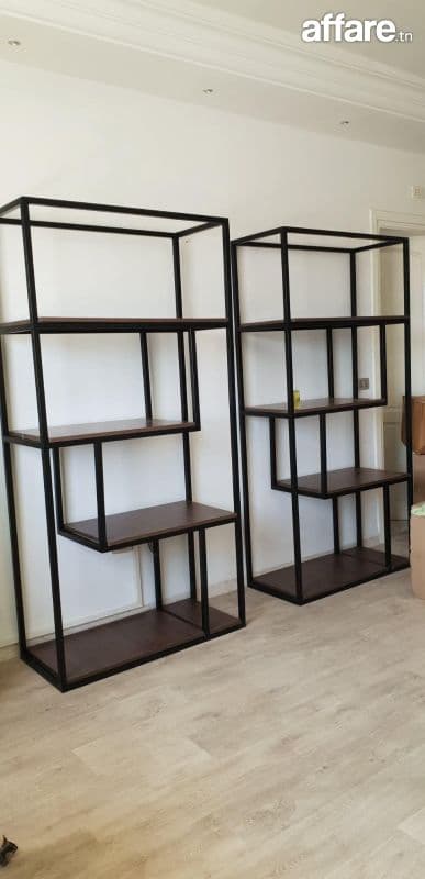 Deux armoires design métal & bois – style industriel