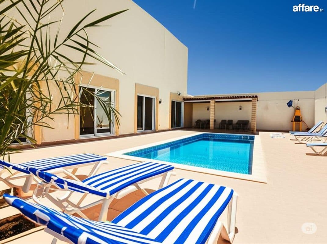Villa S+4 avec Piscine Privée à louer à l'année– Djerba Mido