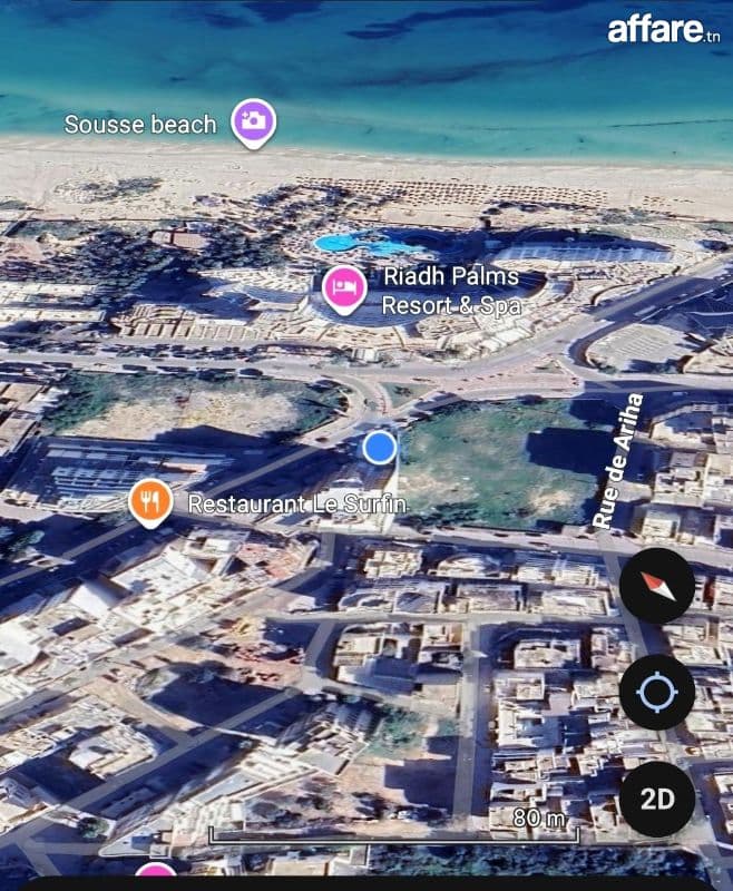 Terrain R+8 zone touristique sousse 