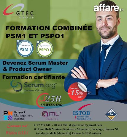 Formation AGILE SCRUM MASTER  PSM1 & Product Owner PSPO