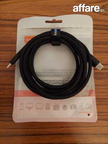 Cable charge type-c 100w 2 mètres gameur