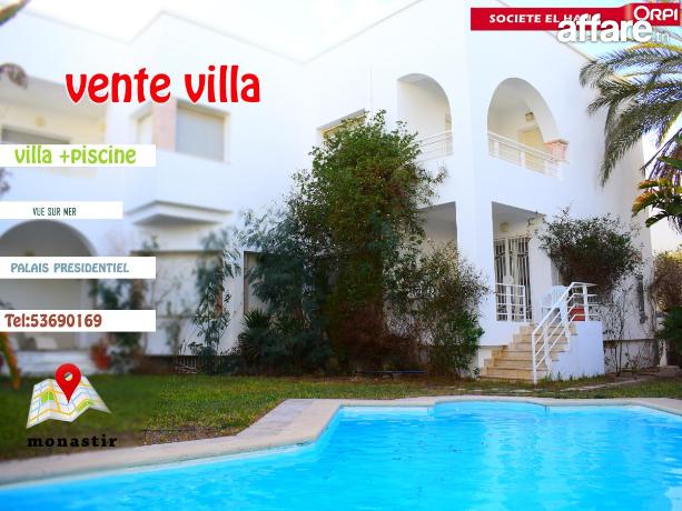 villa a vendre avec piscine à monastir